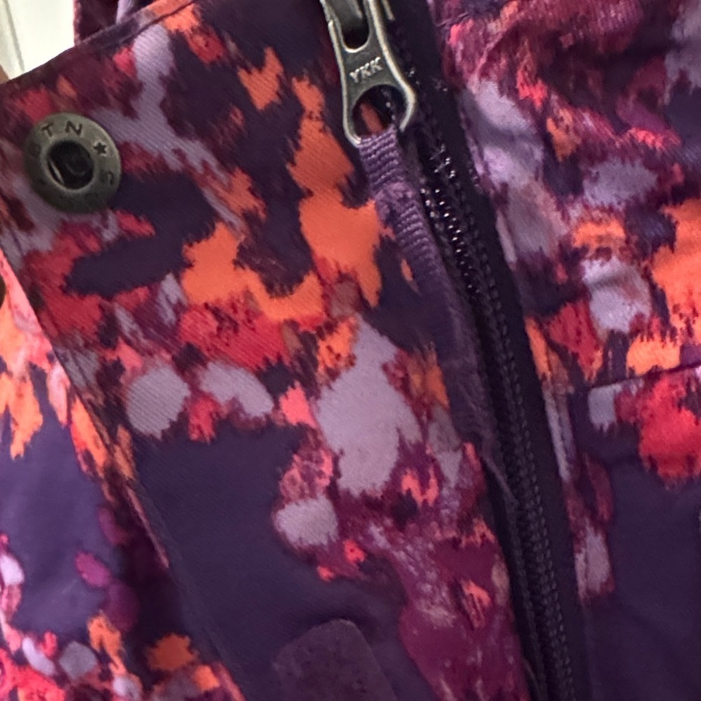 Columbia Kids Purple Floral Waterproof Coat with Pink & Orange Accents - Picture 6 of 14